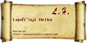 Lepényi Helka névjegykártya